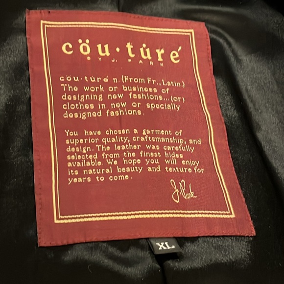 Couture by J. Park Lamb Leather Black Men’s Jacket. Excellent condition XL - Picture 3 of 16